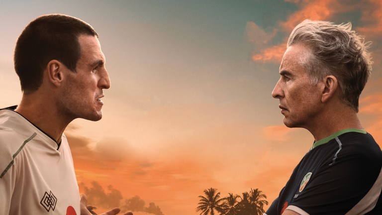 Éanna Hardwicke and Steve Coogan, stars of Saipan