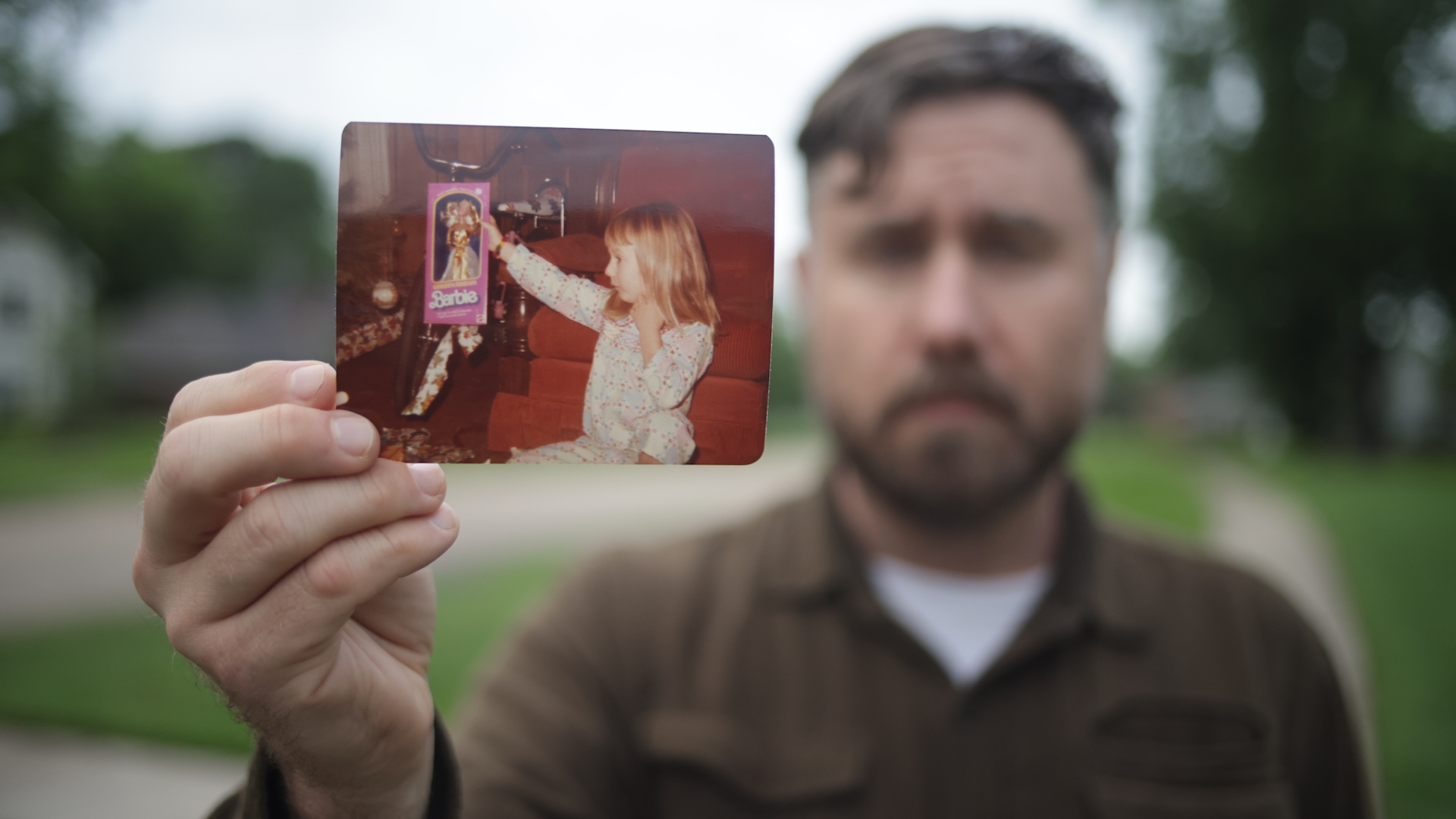 The Secret of Me's Jim Ambrose alongside an image of him as a child.