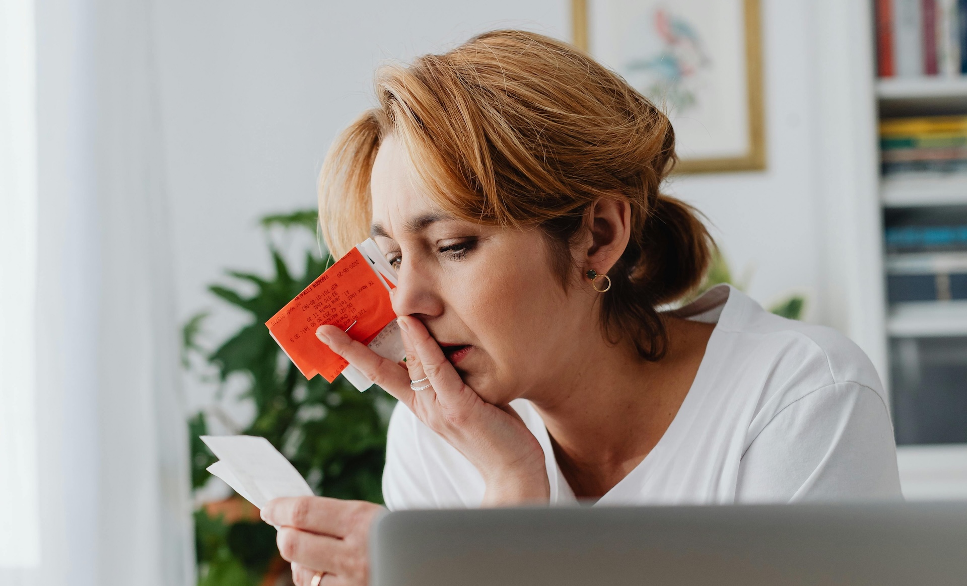 person worrying about bills