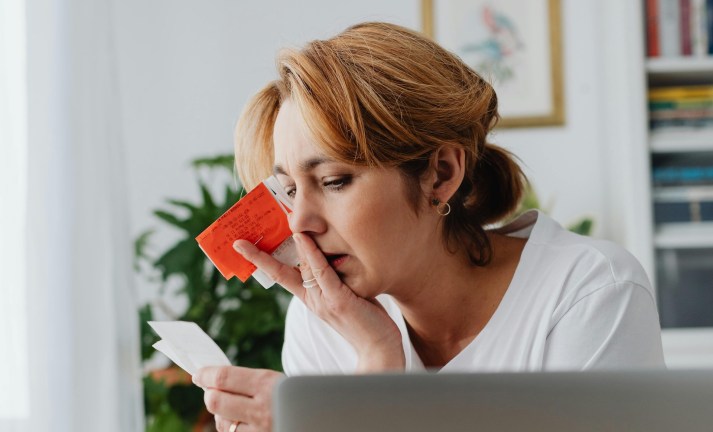 person worrying about bills