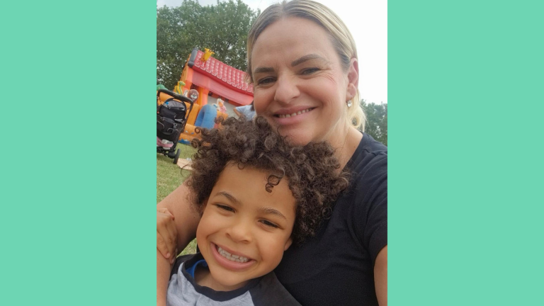 Cara Roughani and her son Jayden.