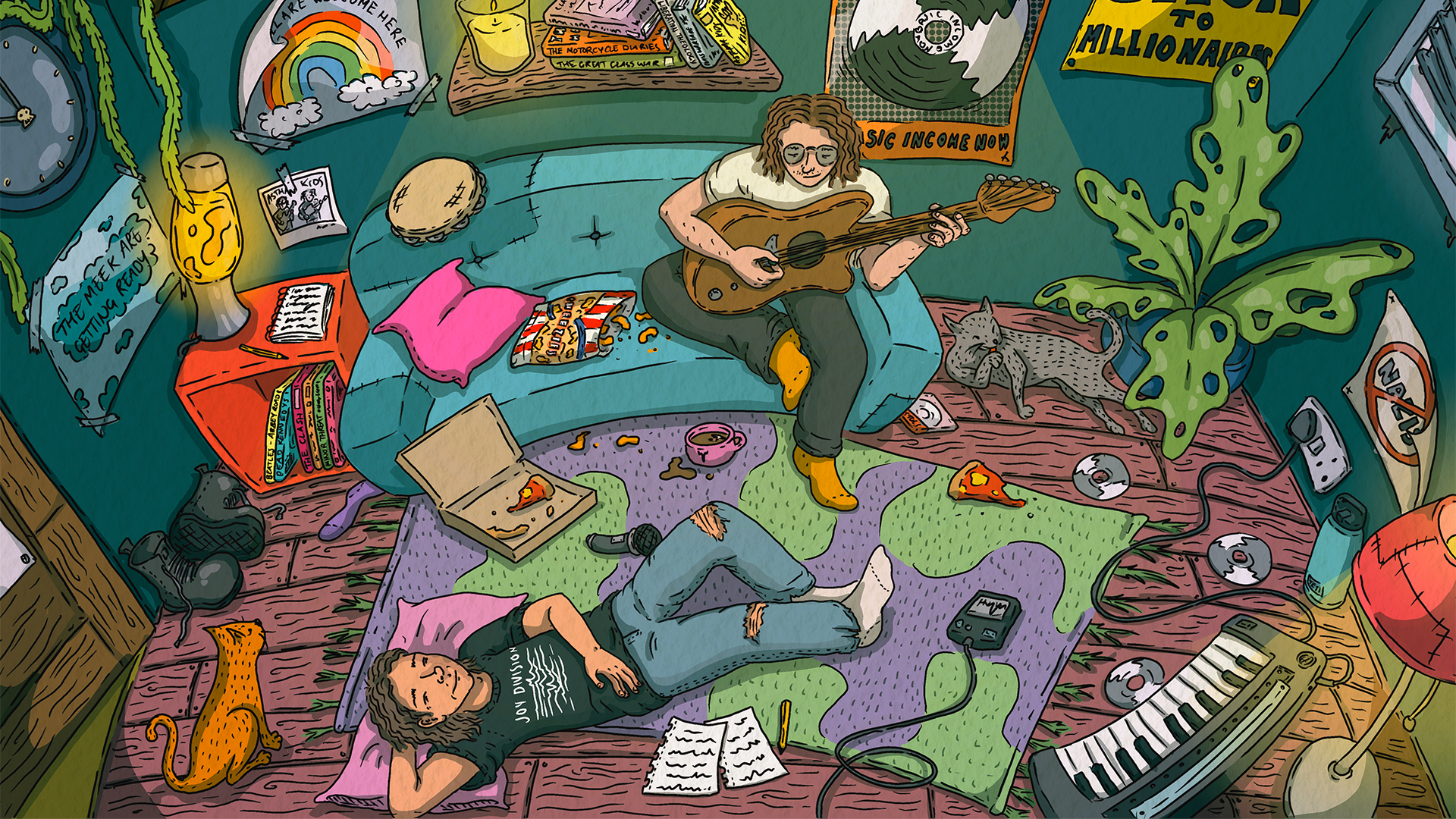 An illustration of the band Asthma Kids
