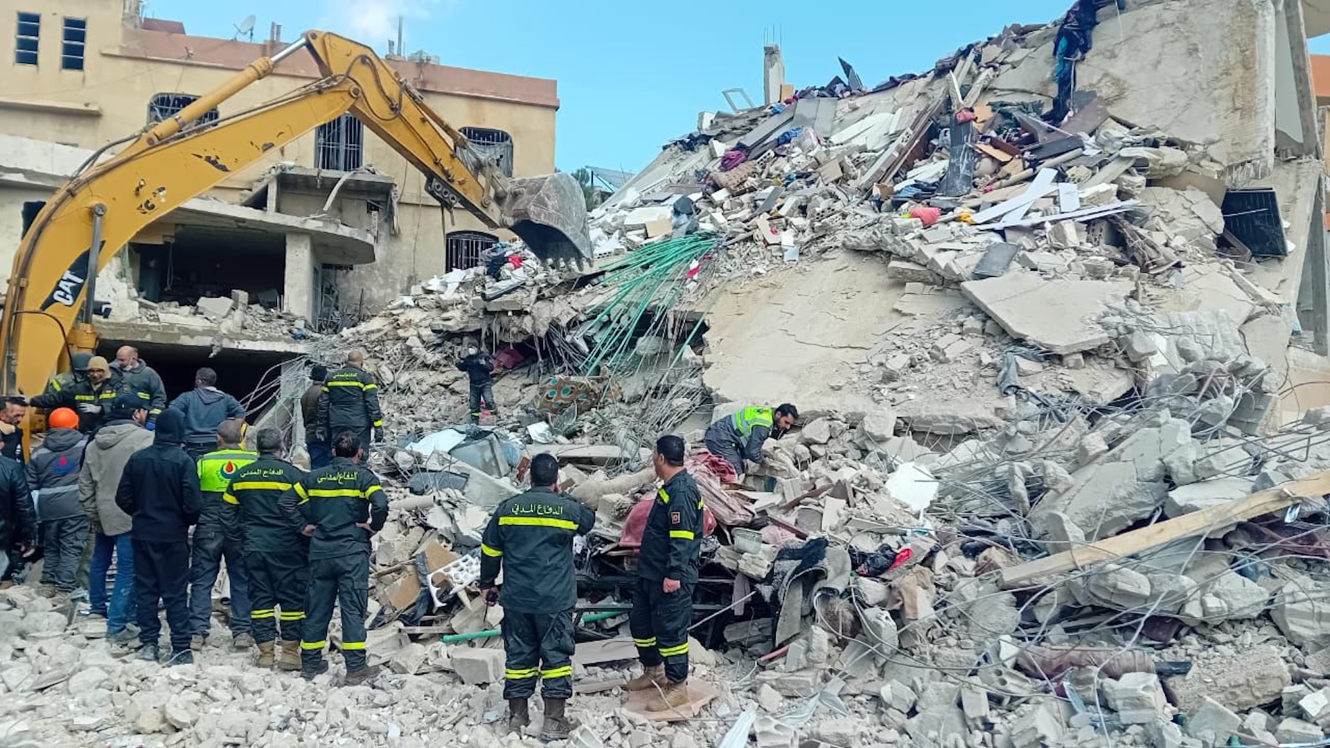 A search and rescue in Baalbek, Lebanon