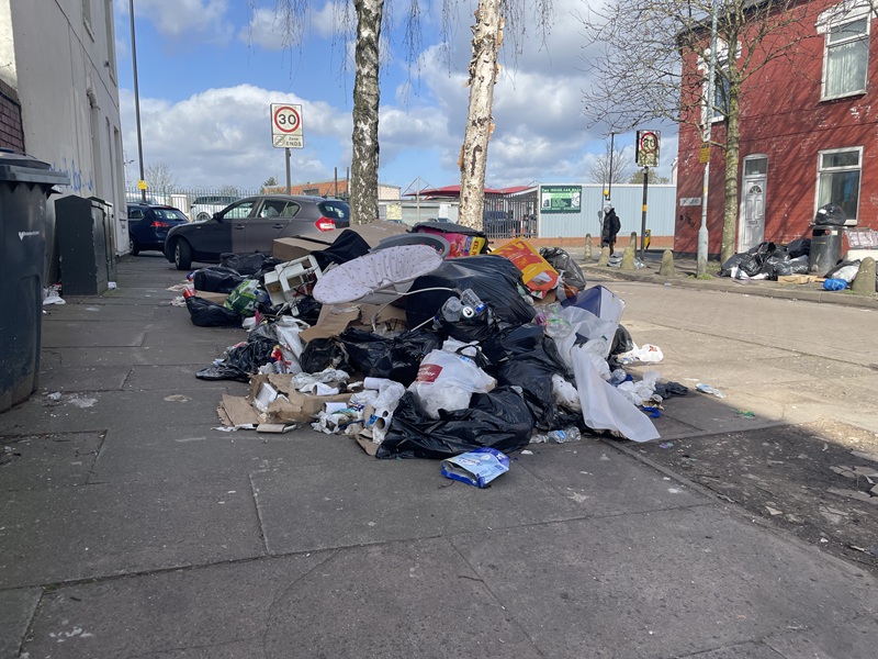 A pile of rubbish on the streets in Birmingham