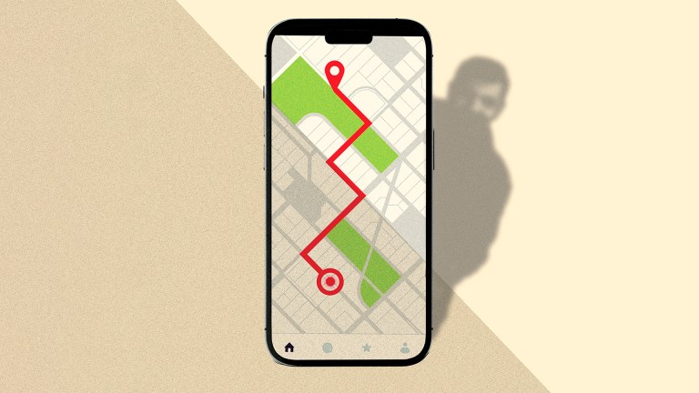 an illustration of a phone with mapping software