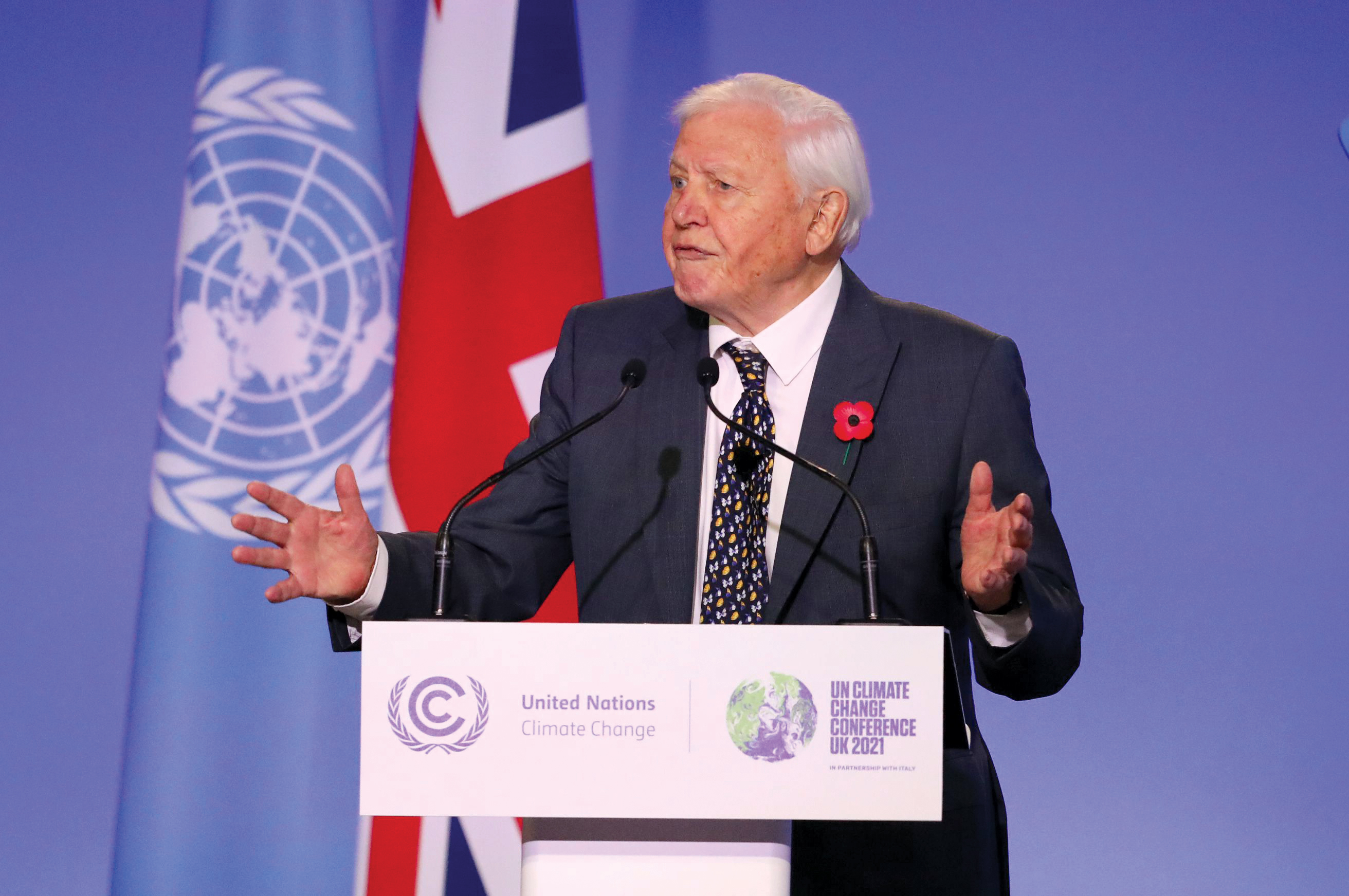 David Attenborough at COP26 in Glasgow in 2021