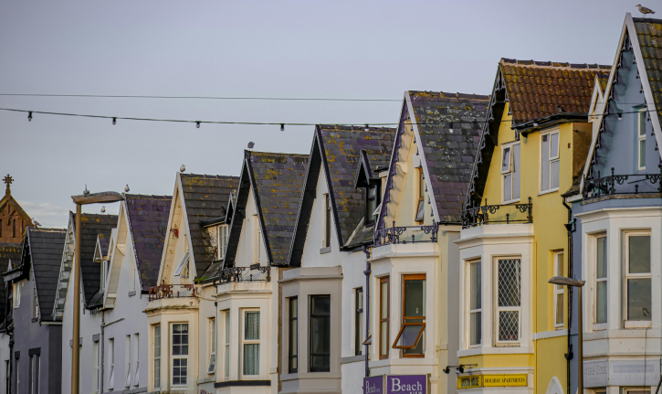 Stock image of a row of houses