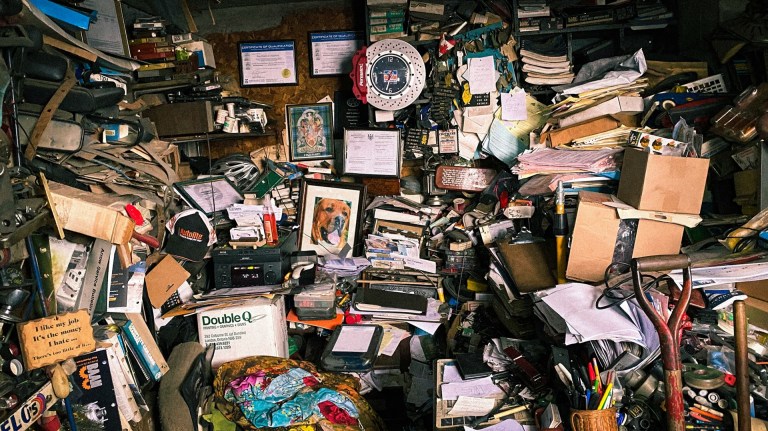a cluttered home affected by hoarding