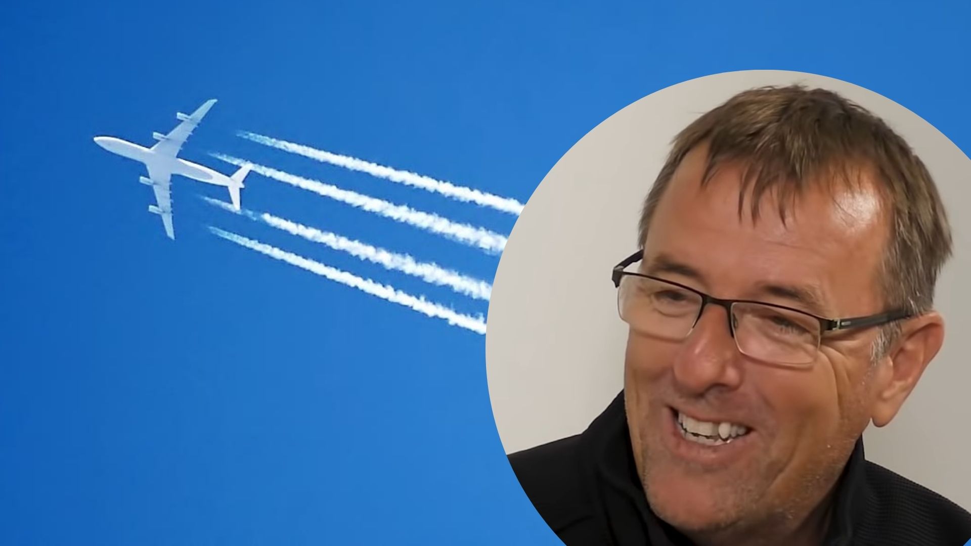 Matt le Tissier and a plane leaving condensation trials