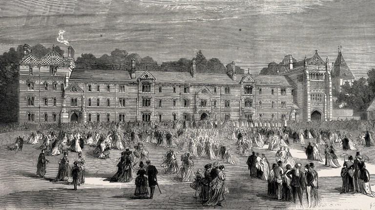 Engraving from 1870 of the opening of Keble College, Oxford University