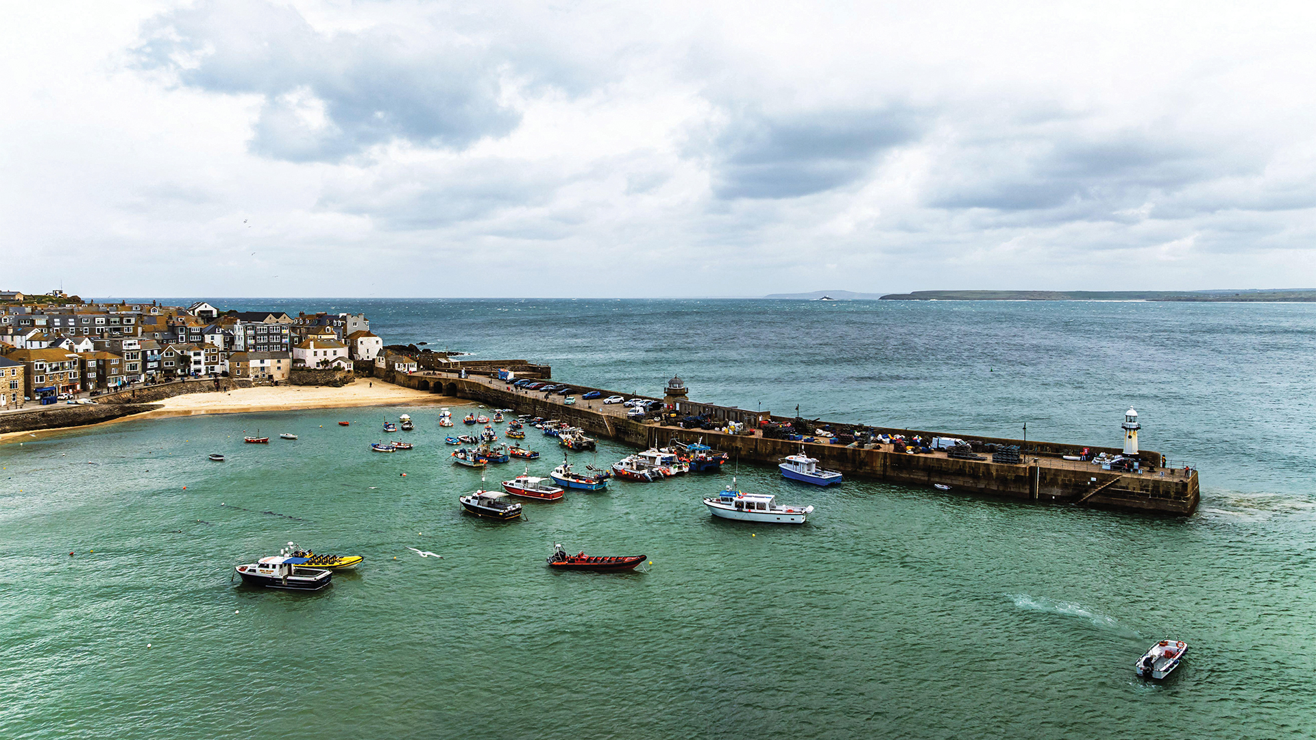 St Ives harbour and beach, Cornwall.