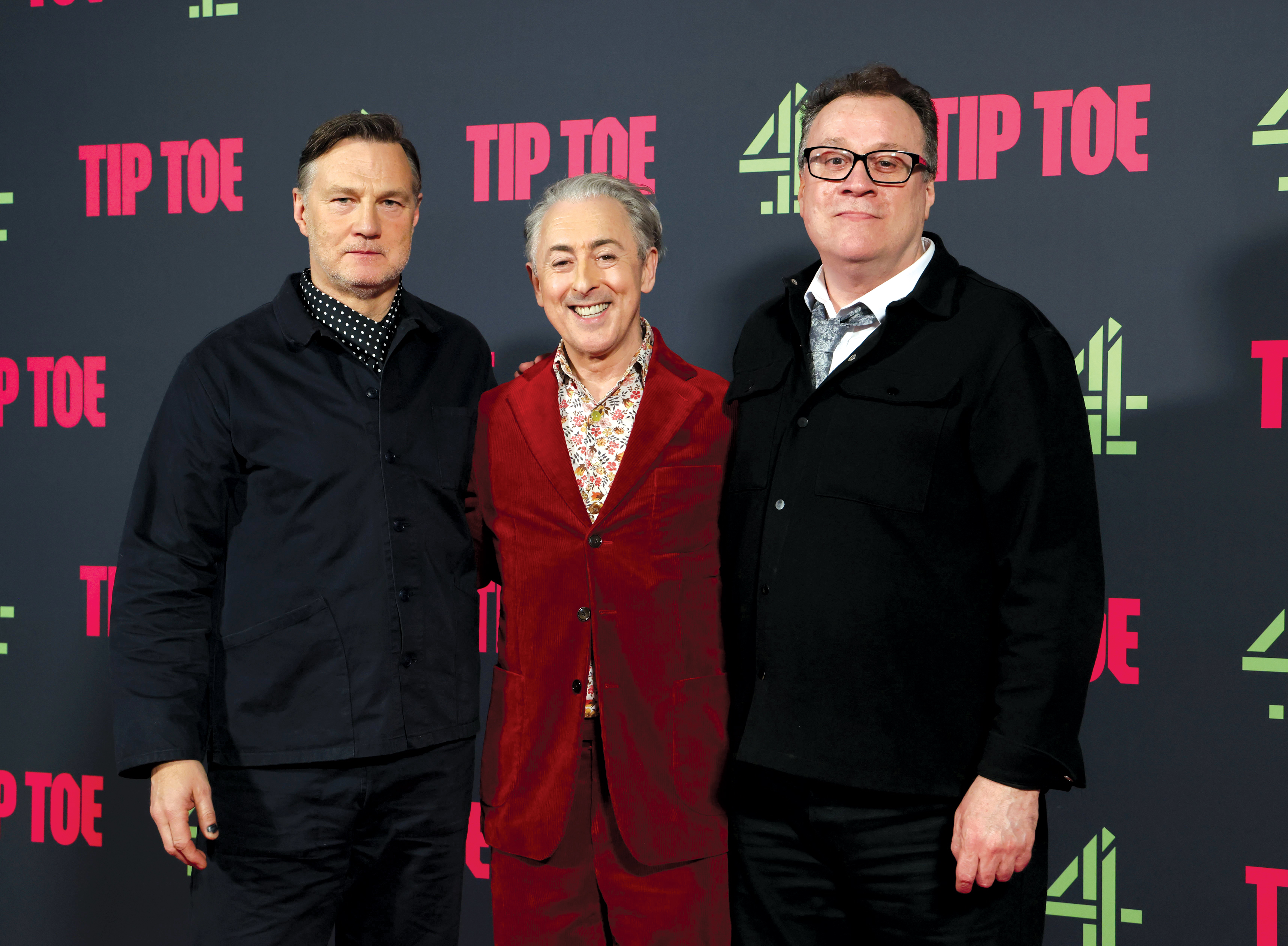David Morrissey, Alan Cumming and Russell T Davies at the Tip Toe premiere