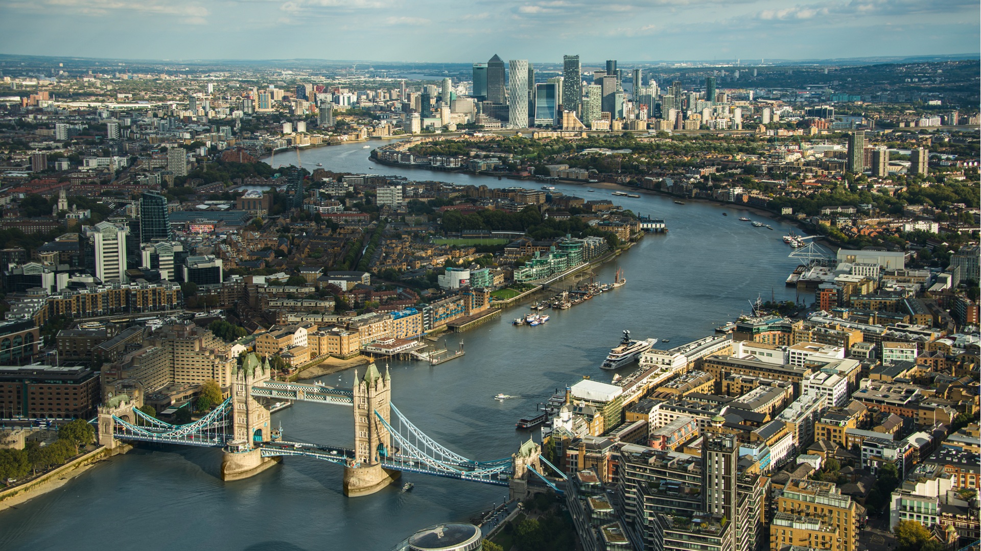 an aerial shot of London