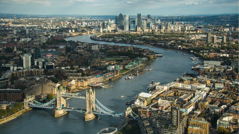 an aerial shot of London