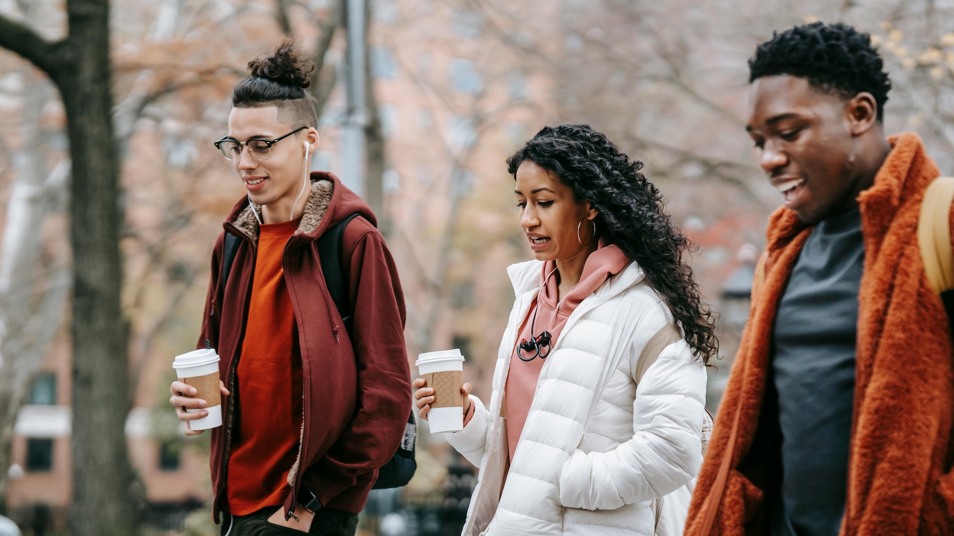 Young people walking in the street
