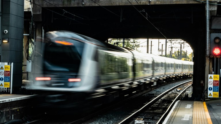 A UK train at speed