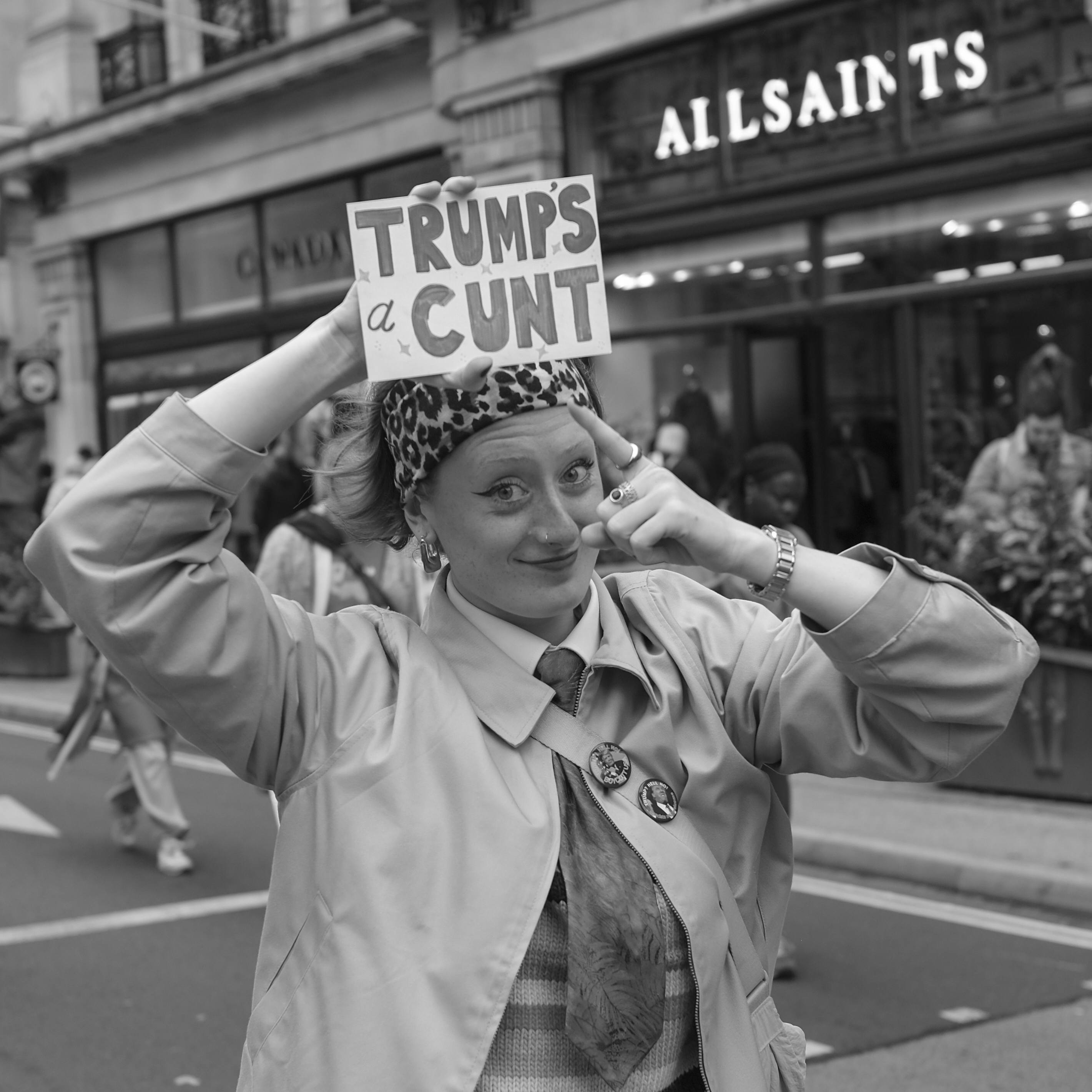 An anti-Donald Trump protester photographed by Marc Davenant for his Rebellion! exhibition