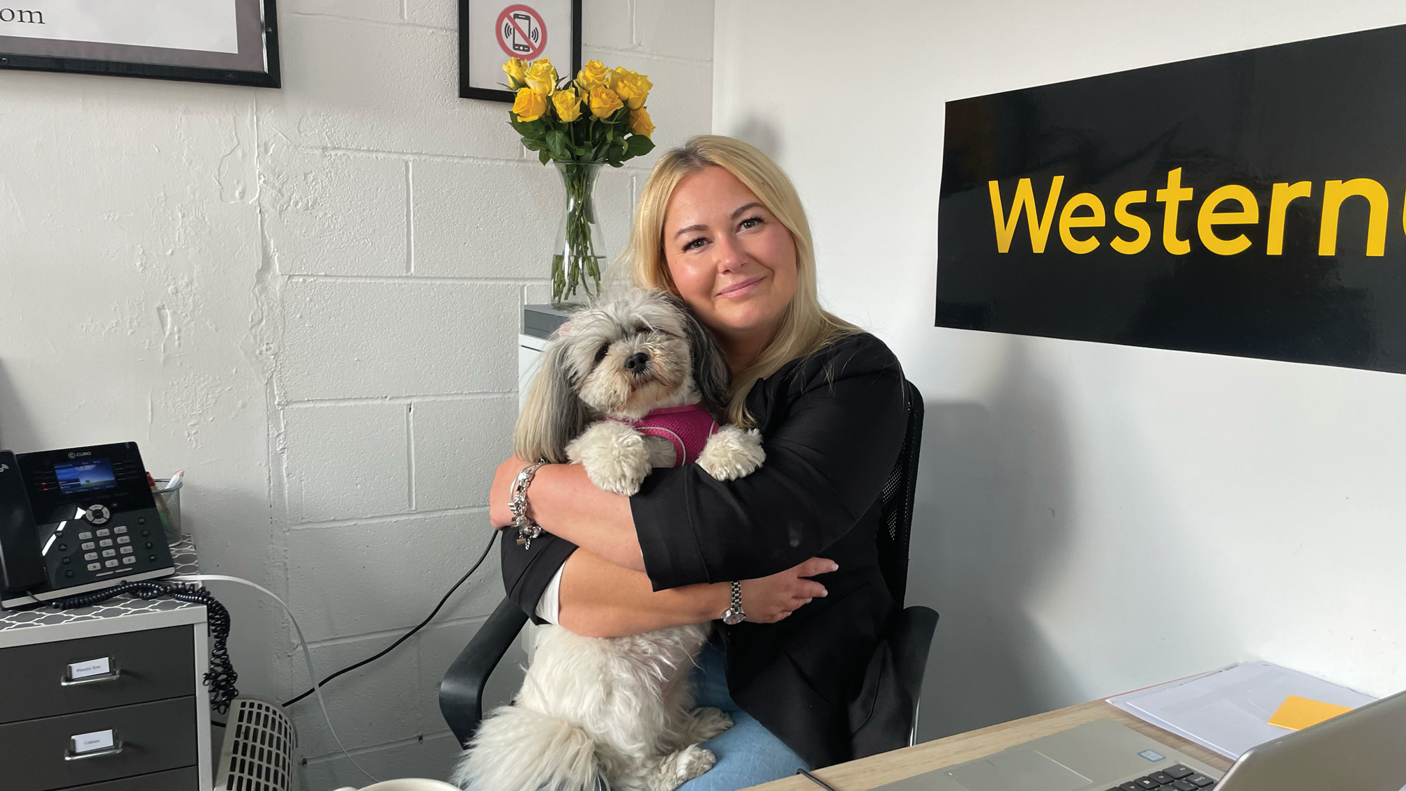 Iga Bontoft pictured with her dog in Boston