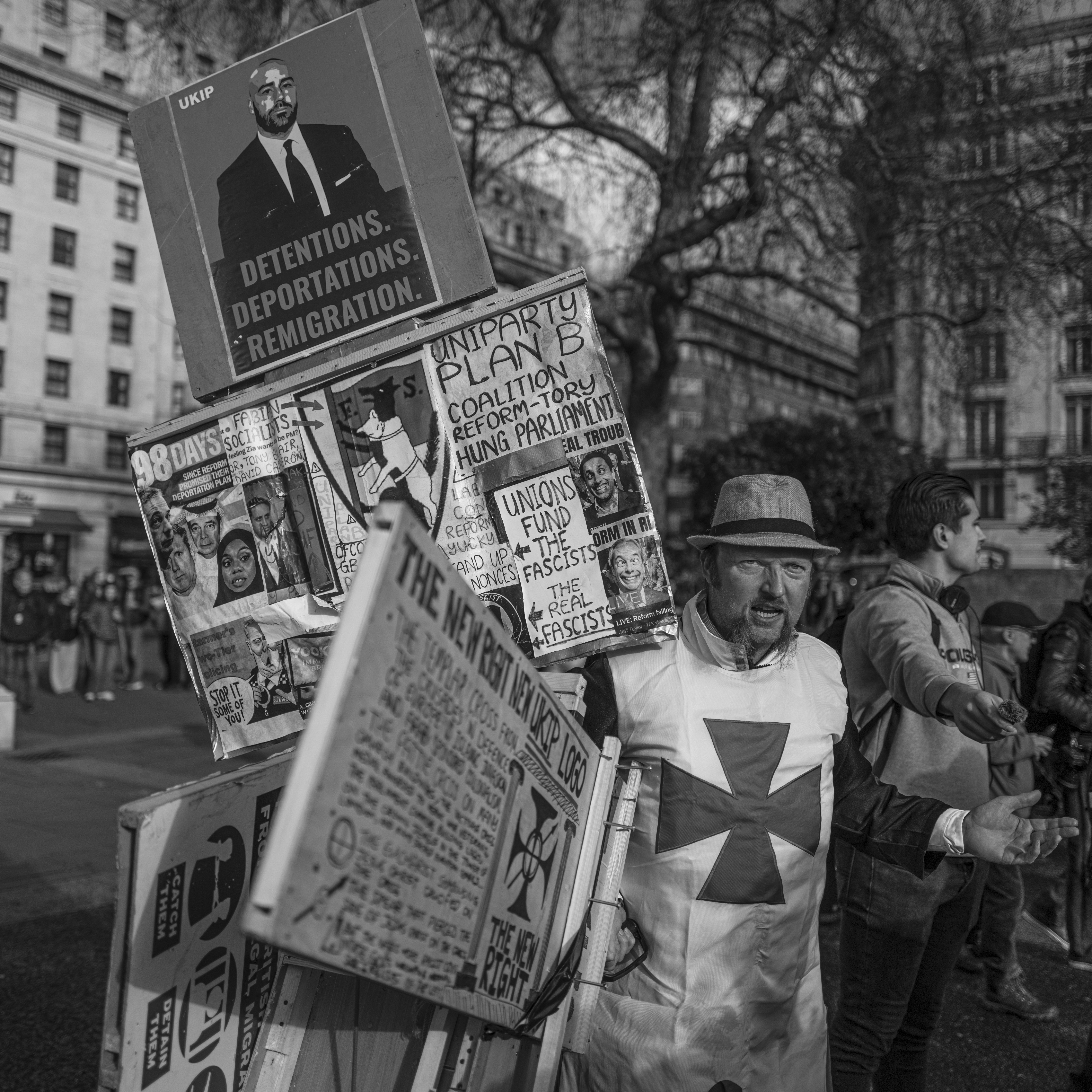 A UKIP supporter photographed by Marc Davenant for his Rebellion! exhibition