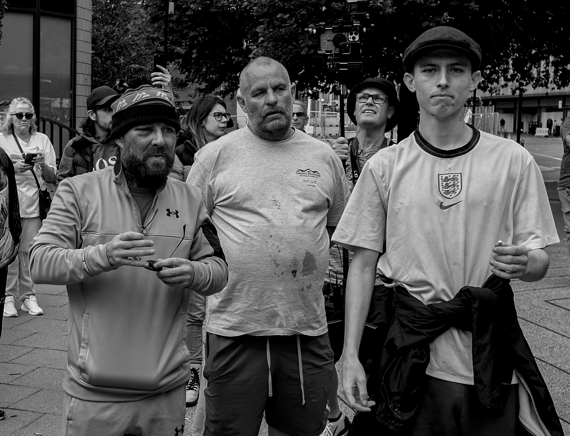 Anti-immigration protesters photographed by Marc Davenant for his Rebellion! exhibition