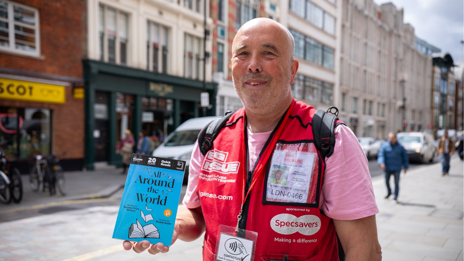 Big Issue vendor Andre Rostant