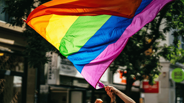 A Pride flag