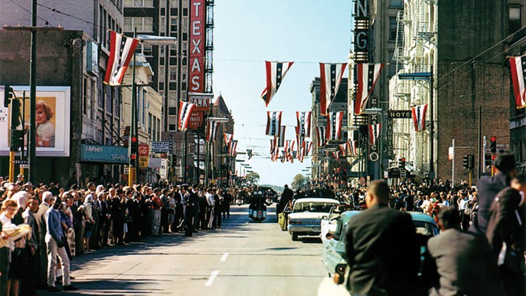 Downtown Dallas on the day of the JFK Assassination