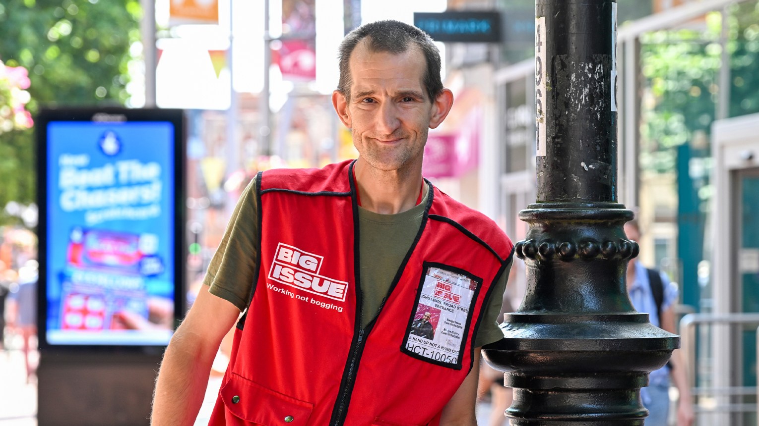 Big Issue vendor Russell Trimby