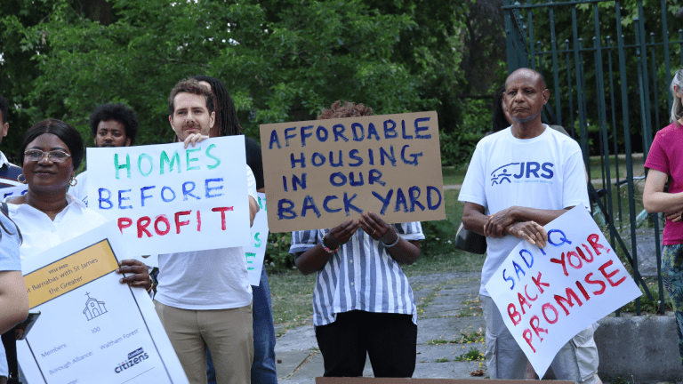 East London residents campaigning for affordable housing