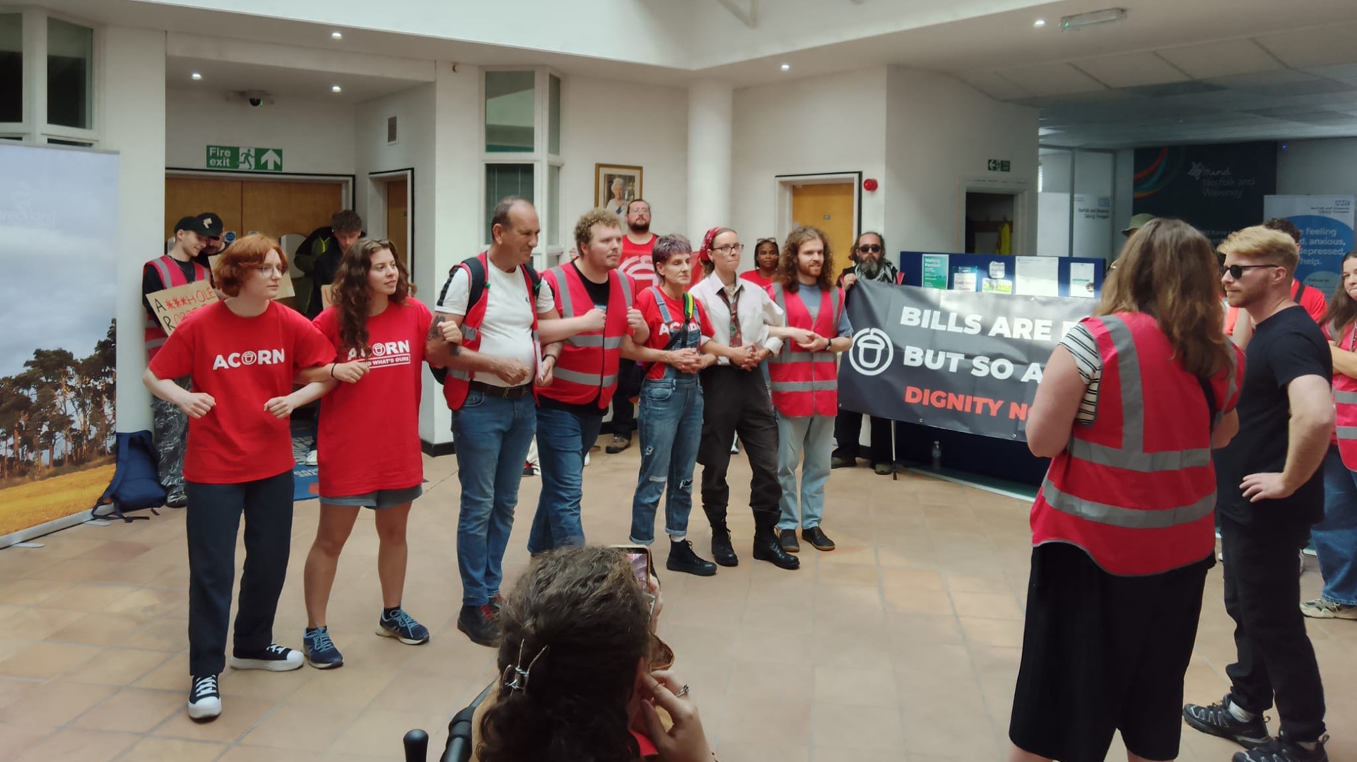 Acorn protesters occupied offices to protest the cost of living crisis