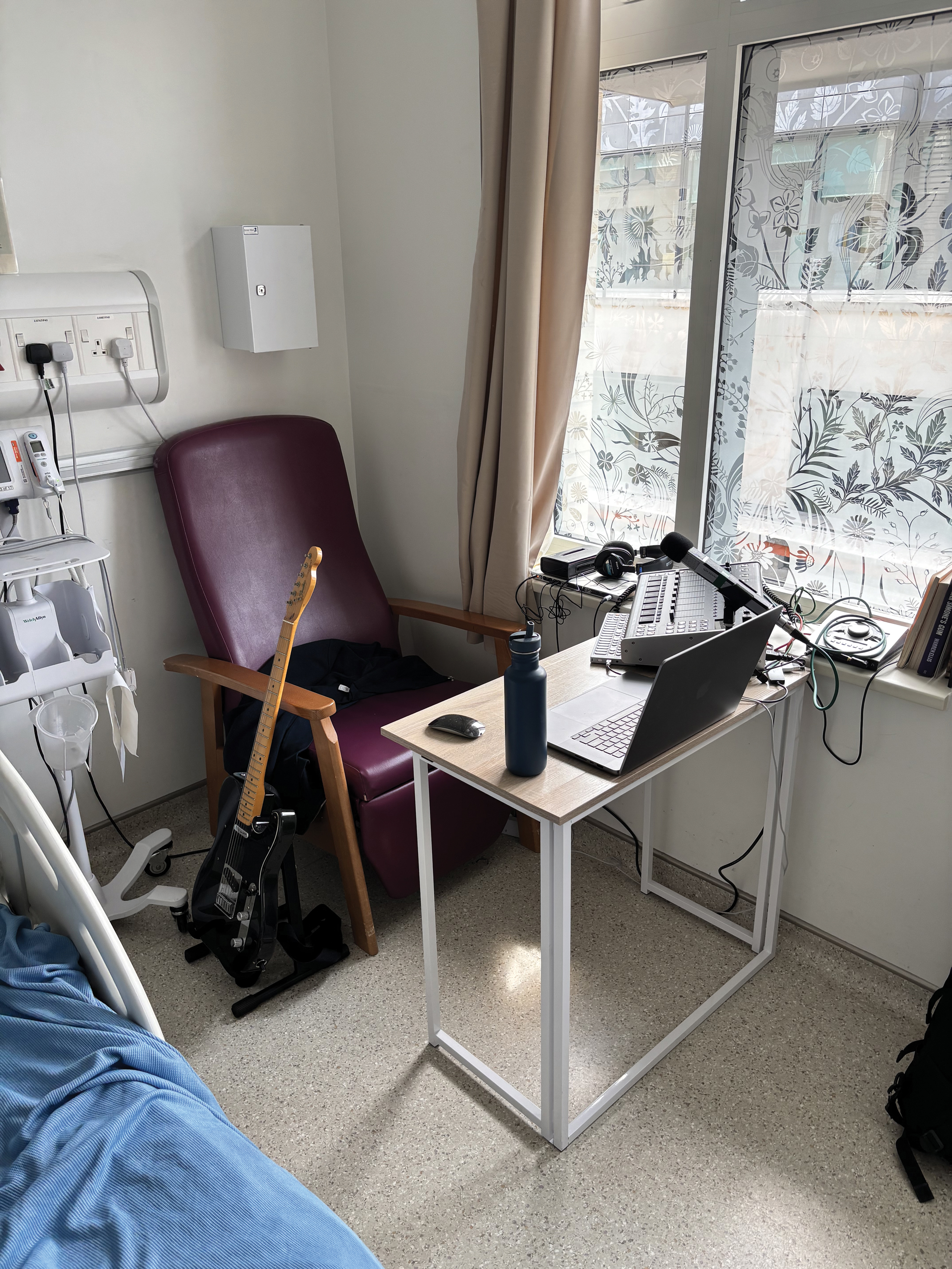 James Ellis Ford's studio set up on the fifth floor of St Bart's hospital in London