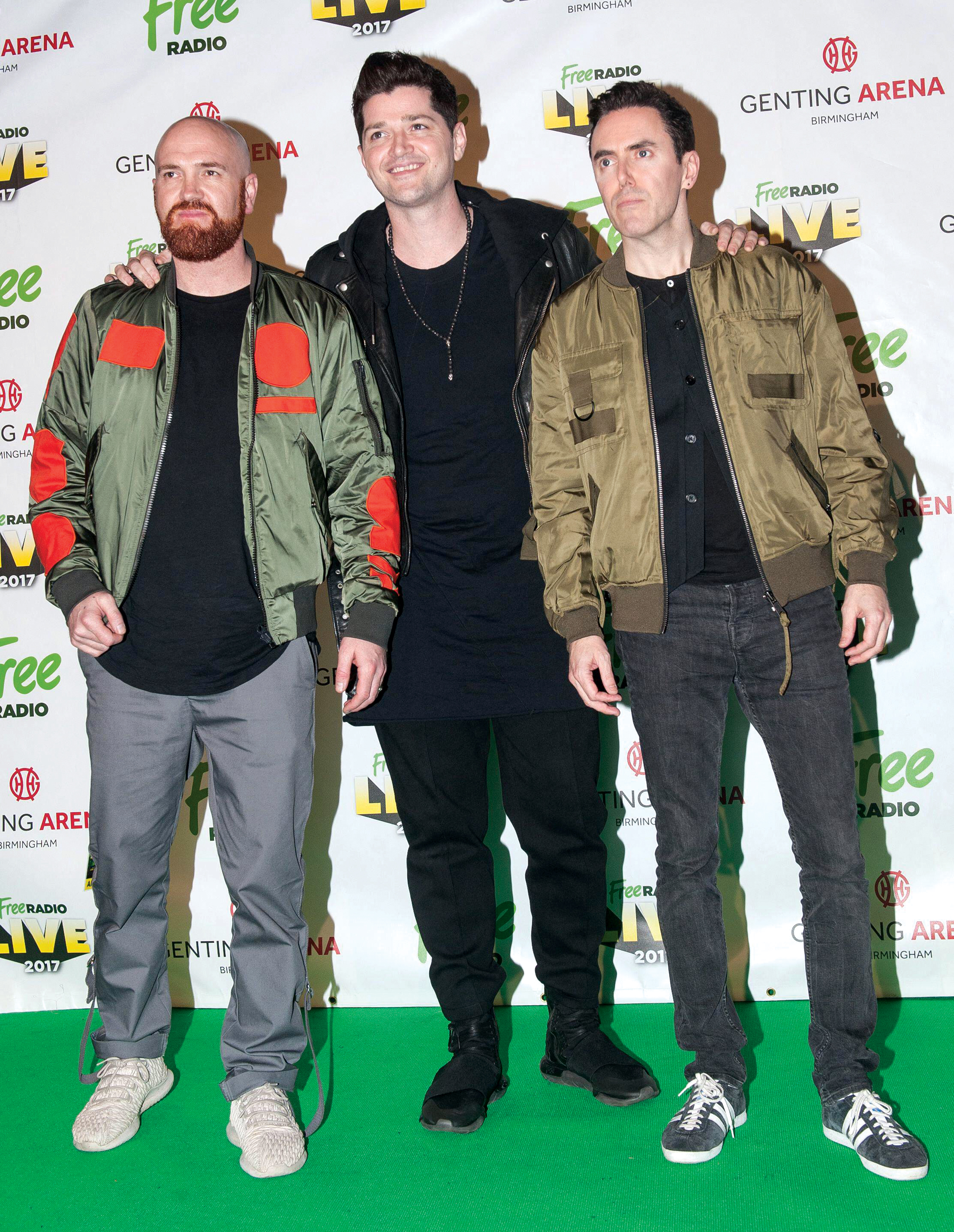 Danny O'Donoghue with bandmates Mark Sheehan (left) and Glen Power