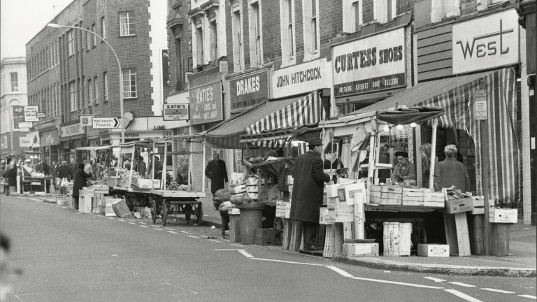 The shops in Fulham in the 1970s have been replaced by a plethora of estate agents