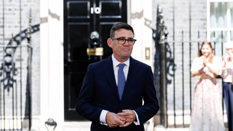 prime minister Andy Burnham outside 10 Downing Street