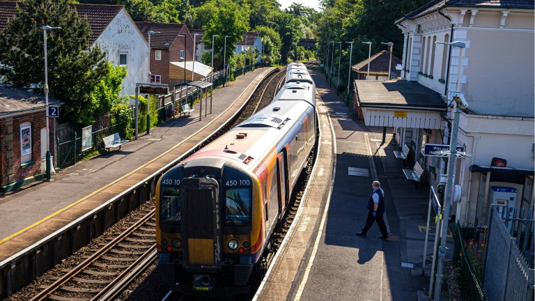 a train at a station in the UK