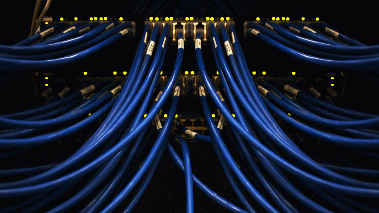 Wires connecting to a server