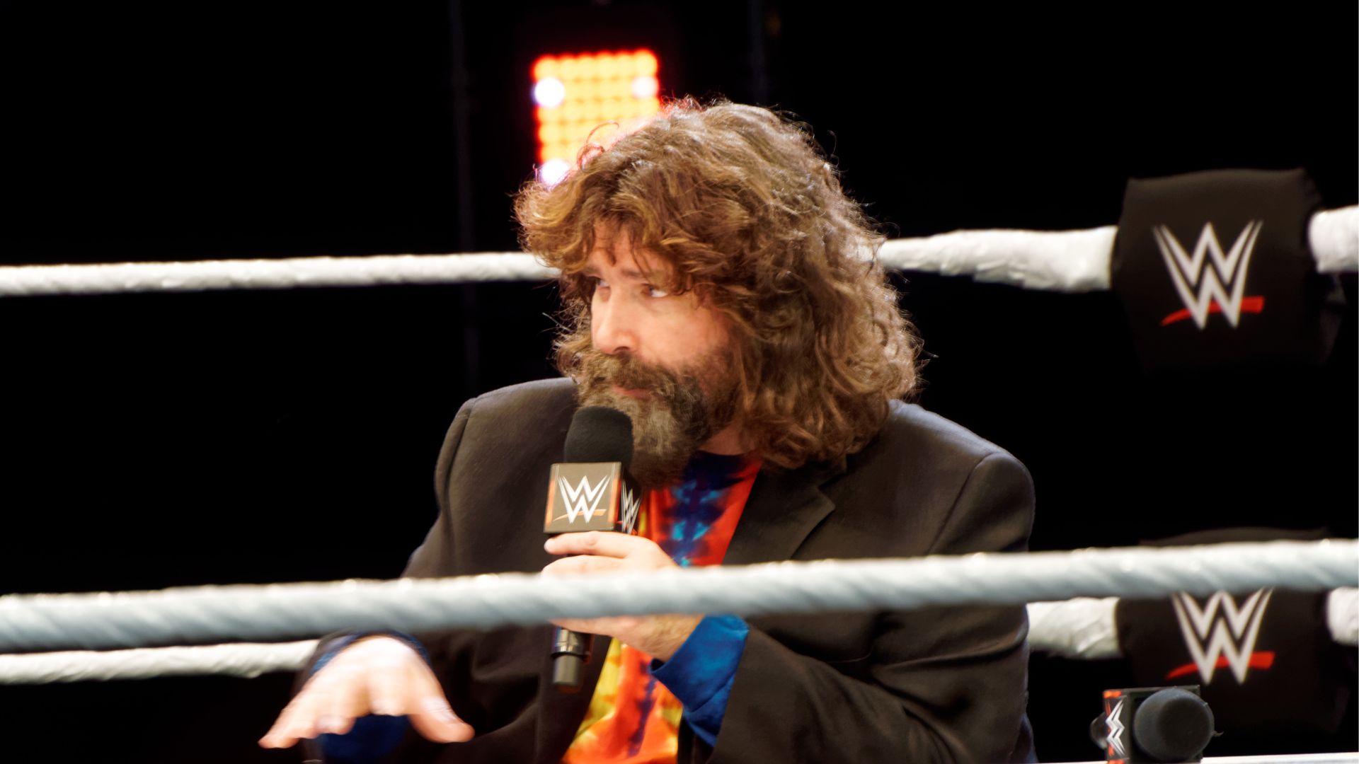WWE wrestler Mick Foley in the ring