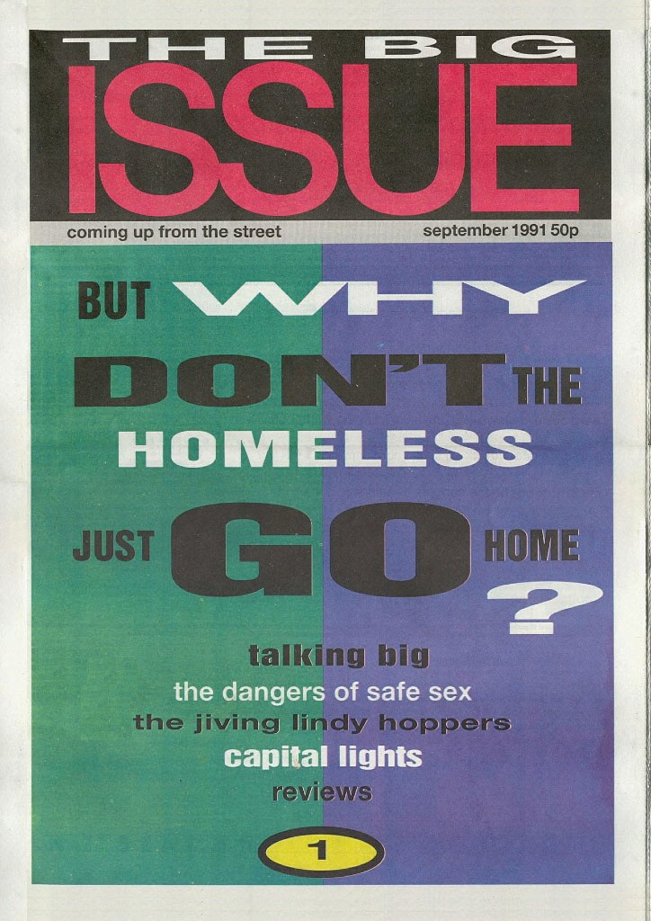 The first cover of the Big Issue