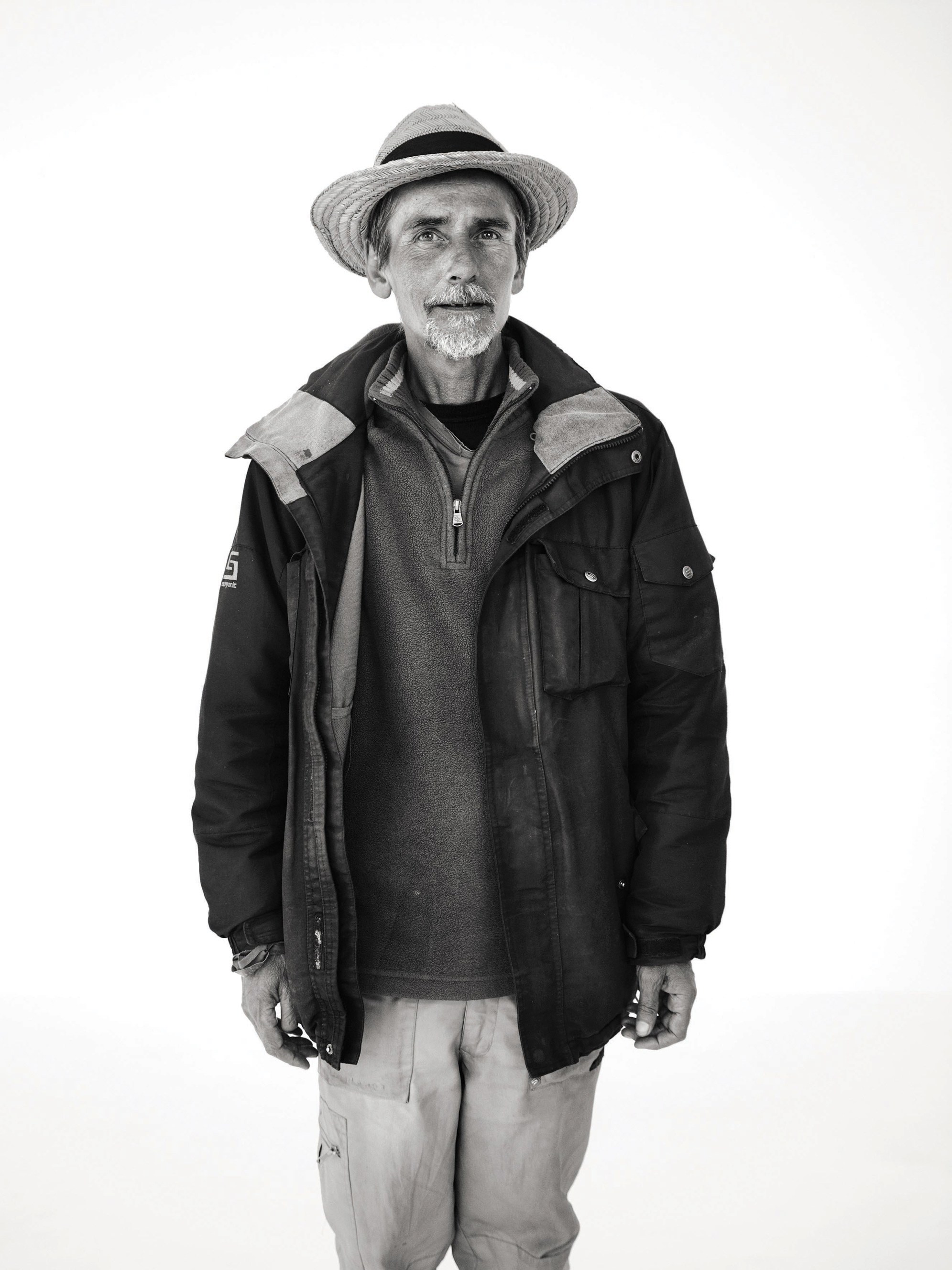 A homeless person photographed by Bryan Adams