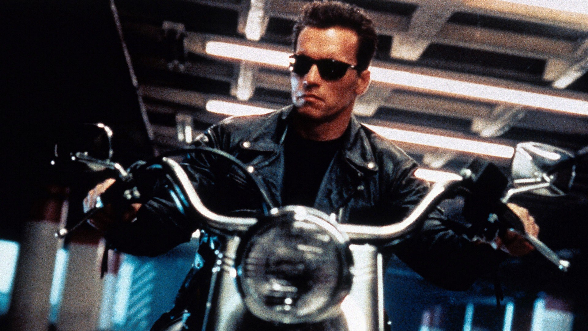 Arnold Schwarzenegger in Terminator 2: Judgement Day.