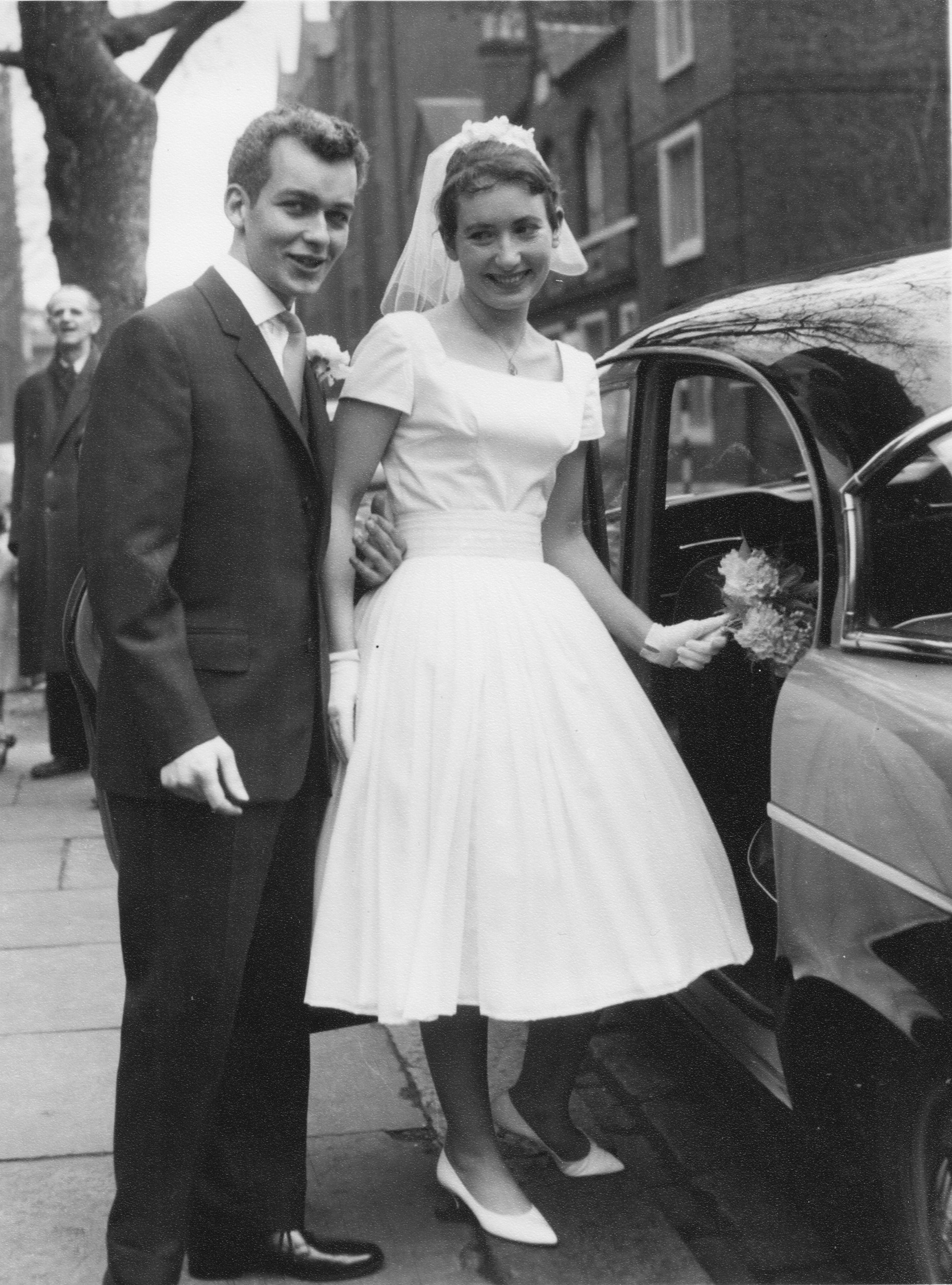Andrew Davies with Diana on their wedding day in 1960