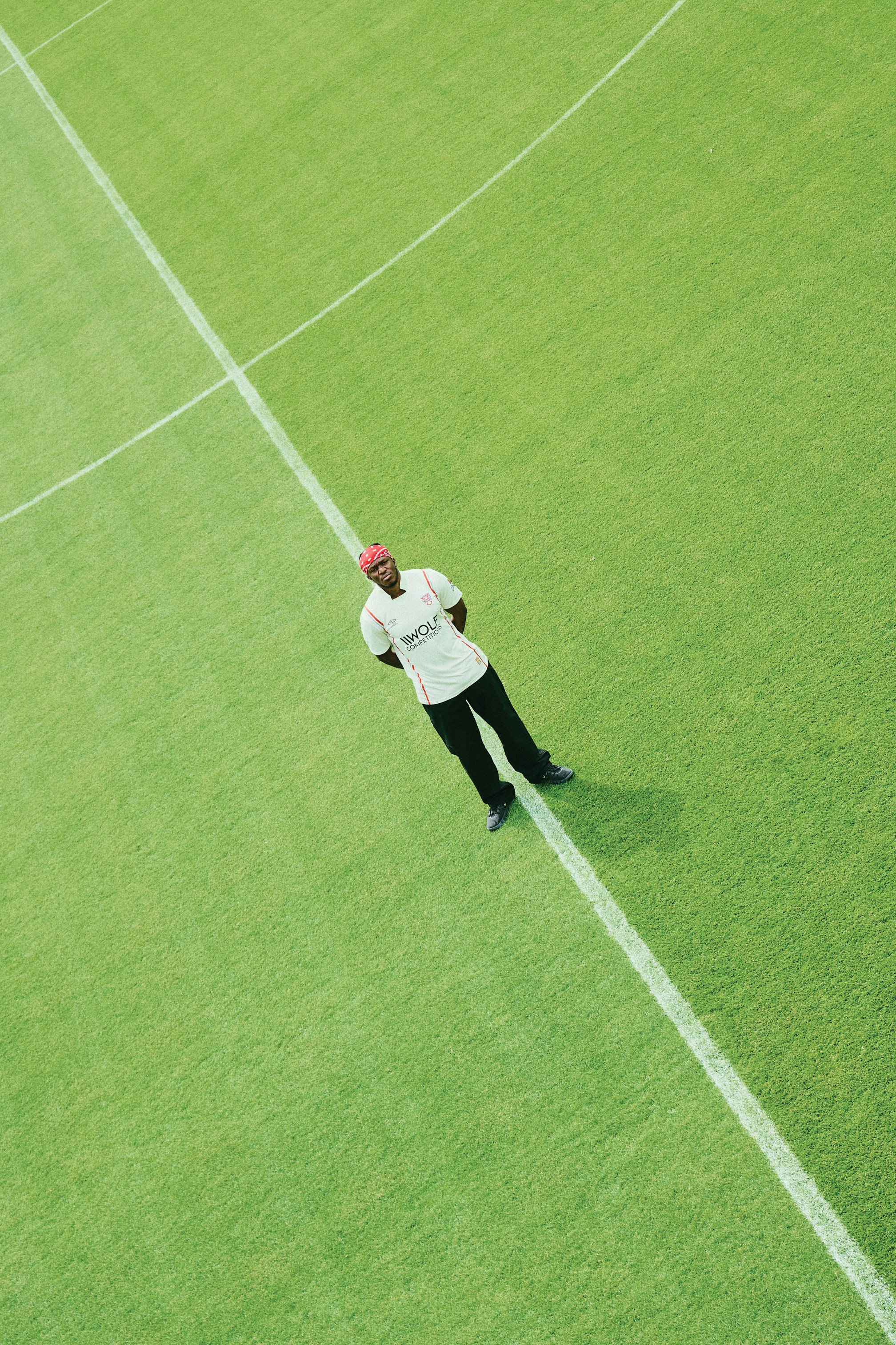 KSI on Dagenham and Redbridge's football pitch