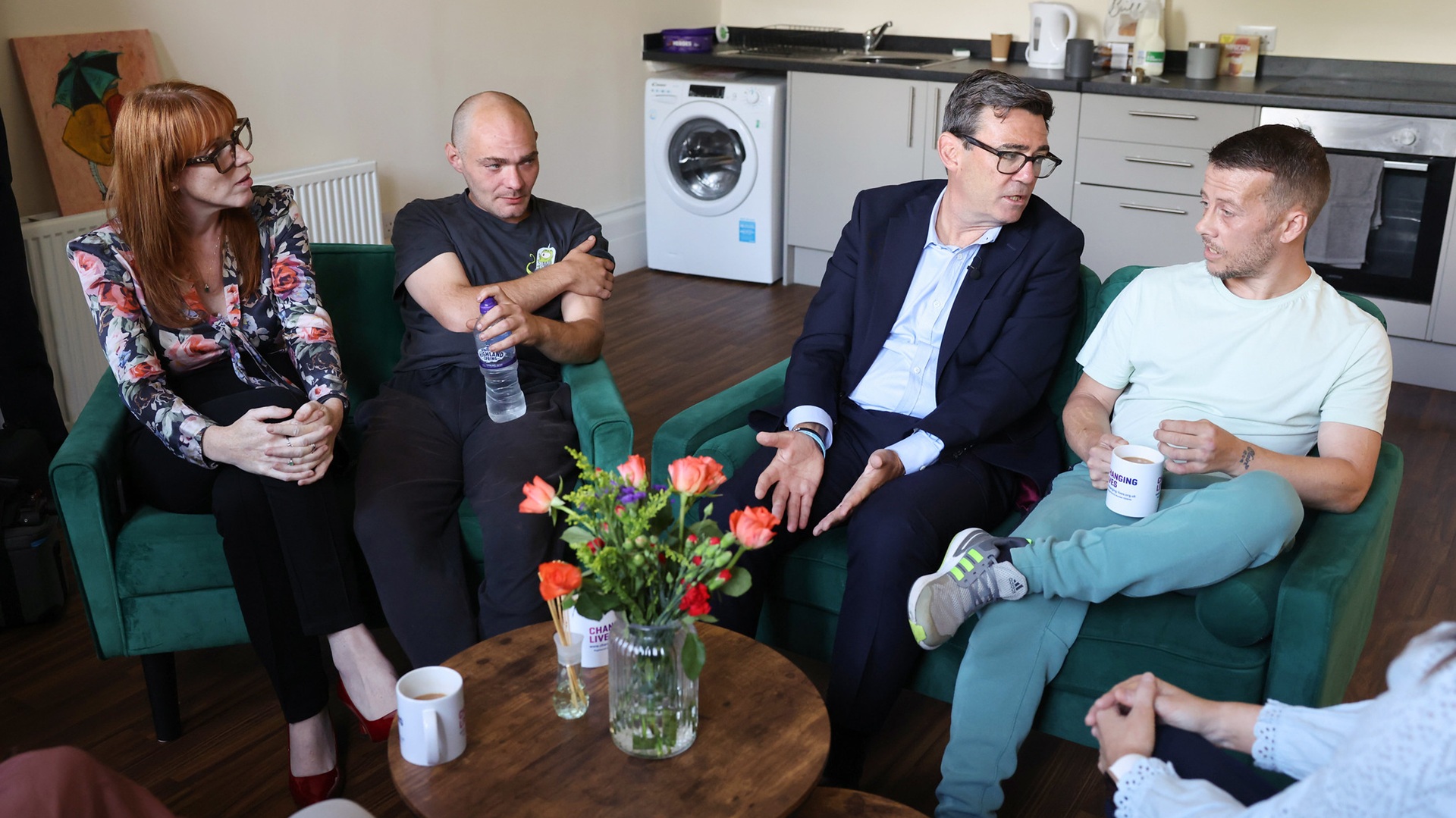 Prime Minister Andy Burnham and Angela Rayner, Secretary of State for Housing, Communities and Local Government visit Alex's Place.