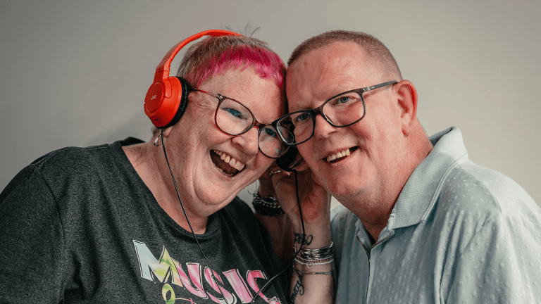 Carol and Malcolm enjoying music together as part of Playlist for Life.