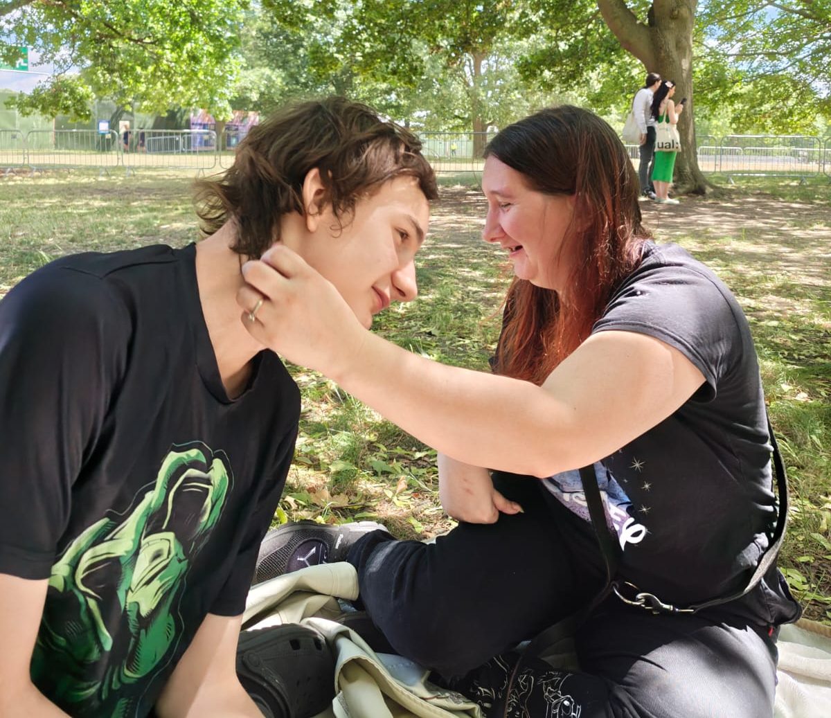 unpaid carer Tristan with his wife Justina
