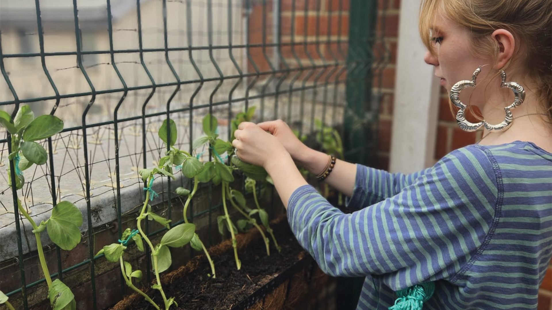 Tatiana Hardy tends her school garden as part of the Big Grow project