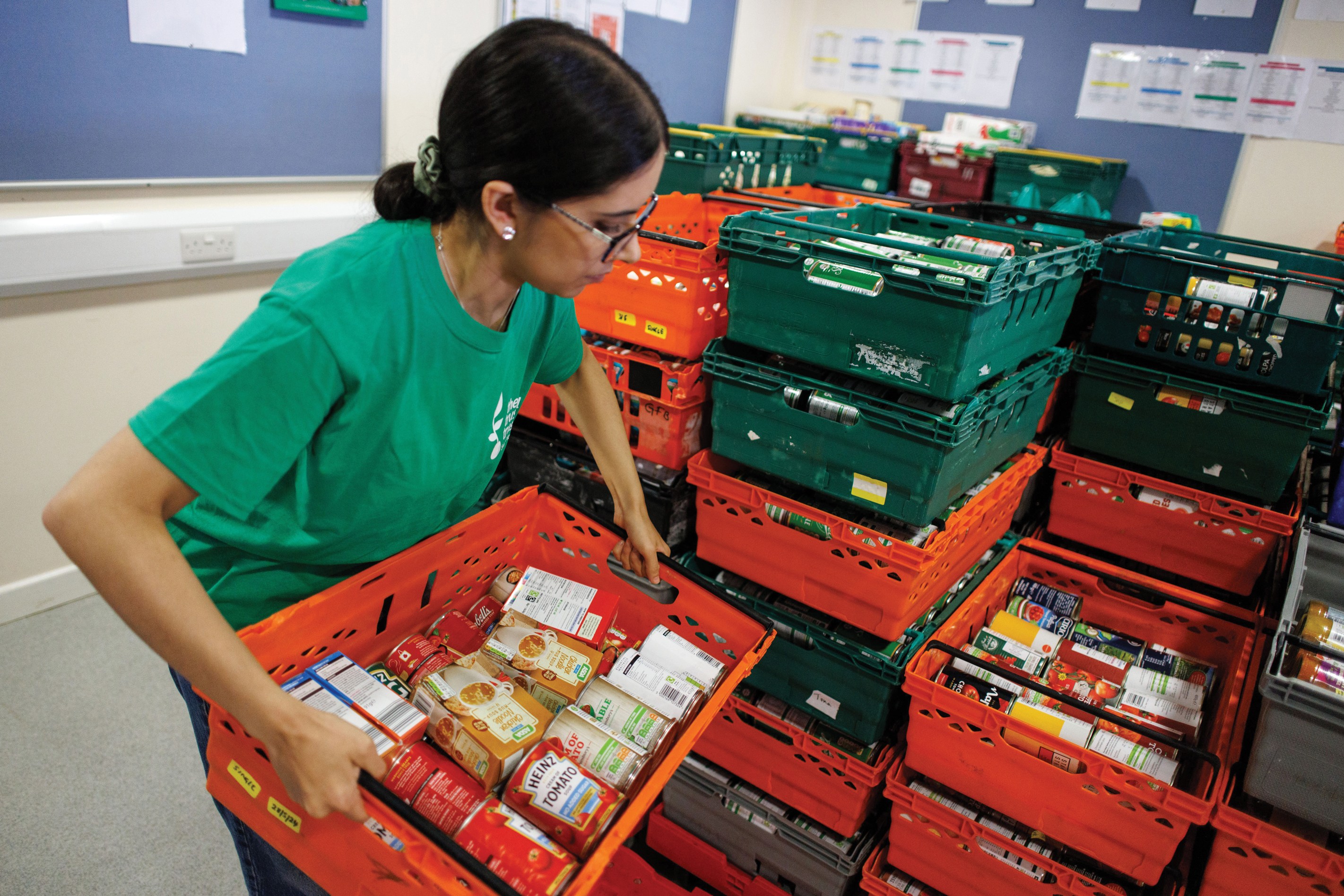Preparing food parcels at Trussell