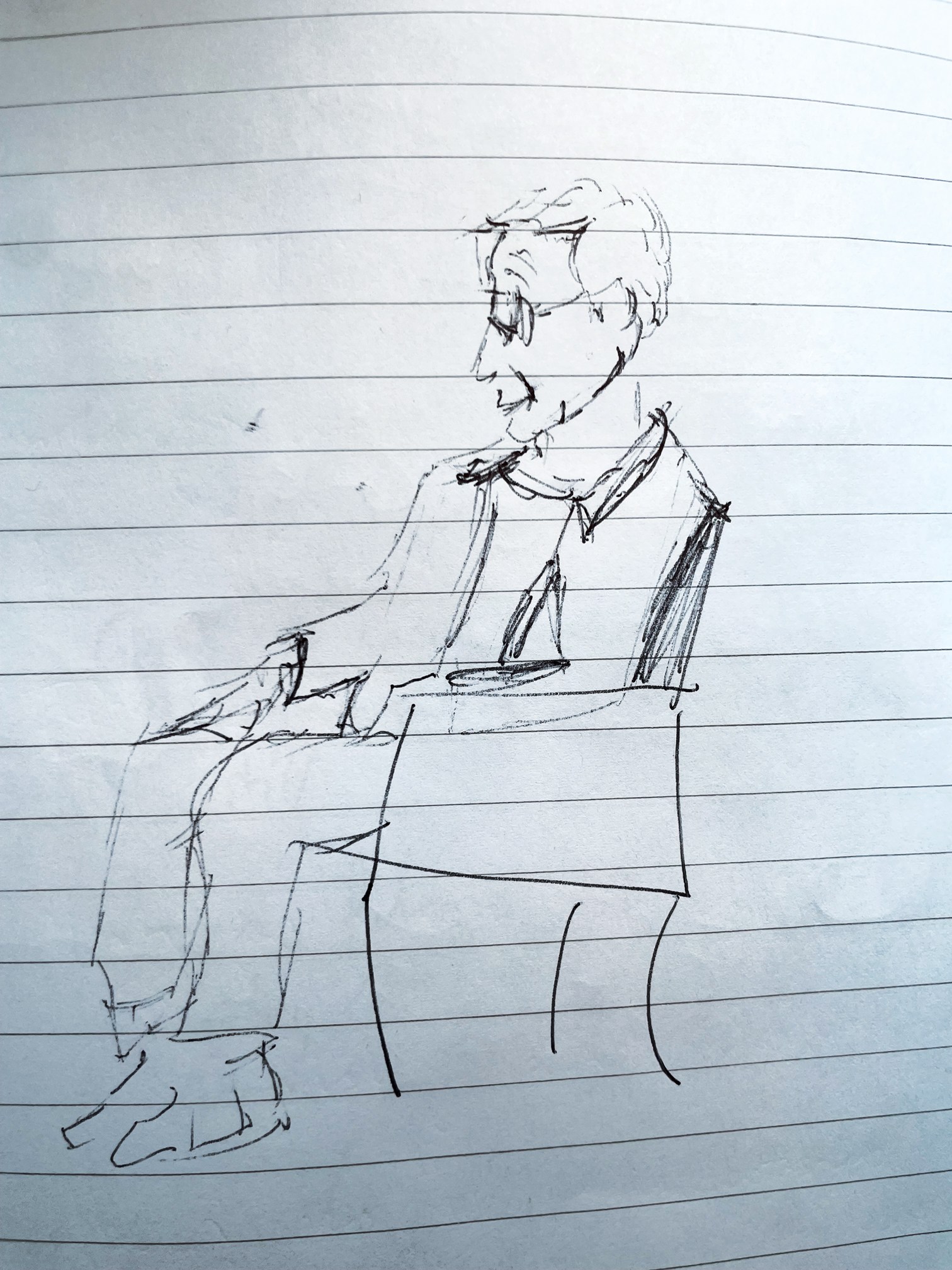 Louis Theroux drawn by Greg Barradale