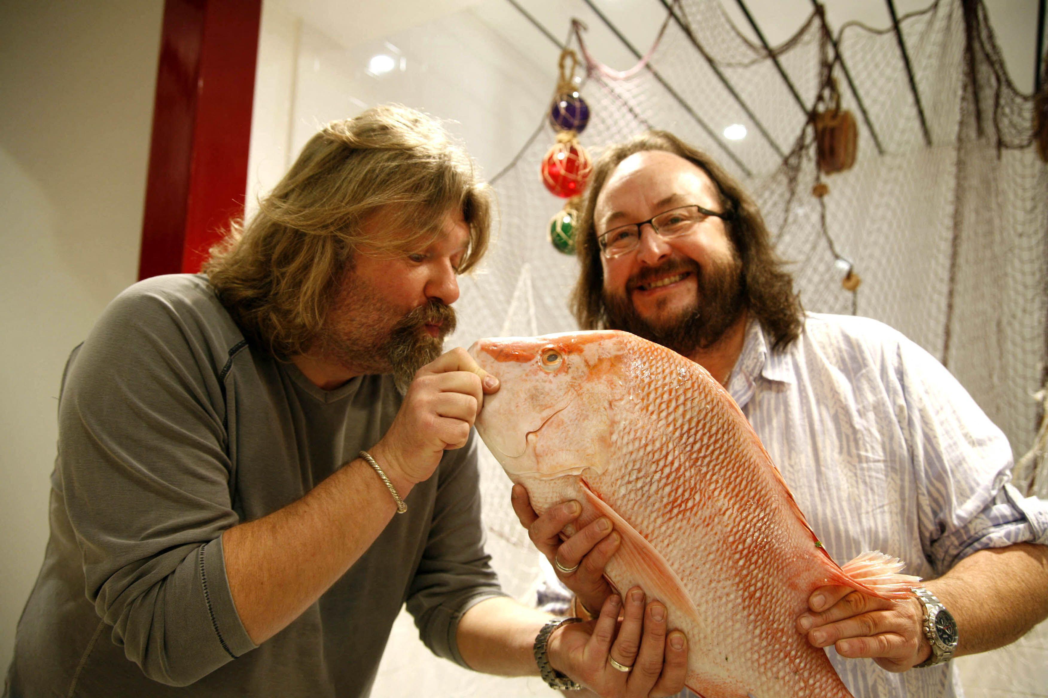 Si King and Dave Myers at a cooking demo in Romford, 2008.