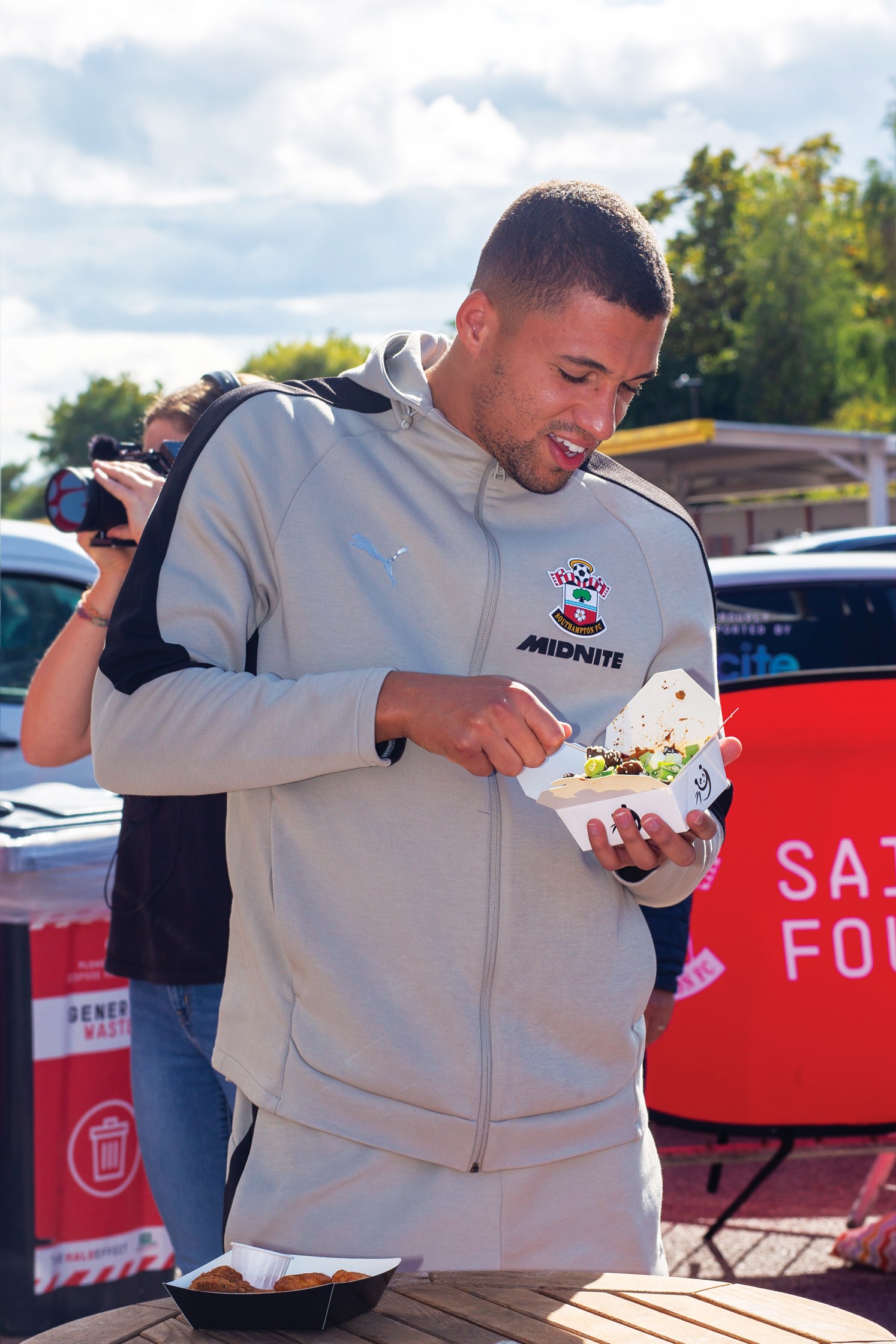 Southampton defender Nathan Wood samples the Stuffed menu